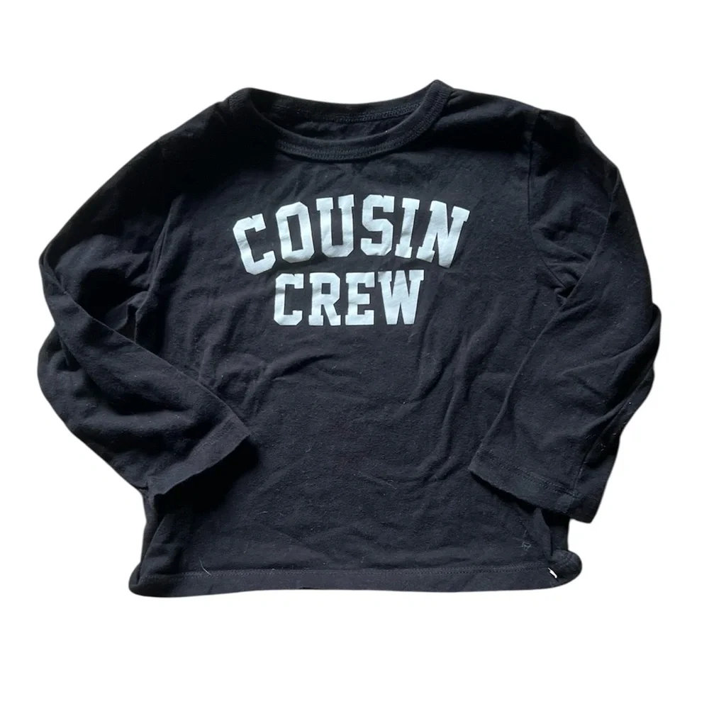 Children’s Place Black Cousin Crew Long Sleeve Tshirt | 18-24M